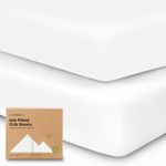 2-Pack Bamboo Viscose Crib Sheets for Boys, Girls - Fitted Crib Sheet, Organic Baby Crib Sheets Neutral,Crib Mattress Sheet, Toddler Bed Sheets,Baby Sheets for Crib, Crib Fitted Sheet (Soft White)