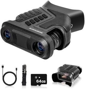 WOSPORTS 4K Night Vision Goggles - 48MP Photo, up to 80x Magnification, 10X Optical & 8X Digital Zoom, 1015FT Vision, 3" Screen, 5000mAh Rechargeable Battery, Outdoor Camping, Gift for Men