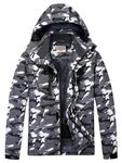 WULFUL Men's Waterproof Ski Jacket Warm Winter Snow Coat Mountain Windbreaker Hooded Raincoat