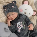 JUYOUYI Reborn Baby Dolls, 18 Inch Lifelike Sleeping Boy Doll Vinyl Full Body, Realistic Newborn Baby Doll with Gift Set for Kids Age 3+ (Allen-x)