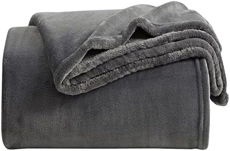 KMUSET Fleece Blanket King Size Dark Grey Lightweight Super Soft Cozy Luxury Bed Blanket Microfiber Factory Shop