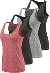 ROSYLINE Workout Tank Tops for Women Racerback Yoga Tops Quick Dry ​Activewear Tanks Black/Grey/Black/Wine Red M