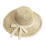 Unisex Straw Hat Large Brim Sun Hat Women Summer Beach Cap Big Foldable FloppyHats Cap Packable Panama Hats UPF 50 Sun Hats UV Protection Bucket Cap Outdoor Parent-child Cap Visor for Adult Kids