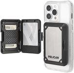 Pelican iPhone MagSafe Wallet with RFID Blocking| Military STD Snap-On Magnetic Phone Wallet for Cash & Phone Card Holder | Detachable Hard Case Wallet for iPhone Pro Max 16/15/14/13 |Brushed Titanium