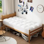 ELEMUSE Twin XL Mattress Topper for College Dorm, Thick Extra Long Twin Mattress Pad Cover for Back Pain, Plush Soft Pillowtop with Elastic Deep Pocket, Overfilled Down Alternative Filling