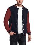 COOFANDY Men's Lightweight Baseball Jacket Patchwork Letterman Jacket Bomber Jacket