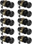 Haidms 10 Packs Black Interior Door Knob, Matte Black Door Knob Interior Privacy, Black Bedroom Door Knobs, Black Door Knobs Interior Bulk, Indoor Guest Door Knob(Matte Black)
