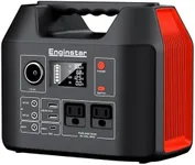 EnginStar Portable Power Station, 300W 296Wh Battery Bank with 110V Pure Sine Wave AC Outlet for Outdoors Camping Hunting and Emergency, 80000mAh Backup Battery Power Supply for CPAP- Black Orange
