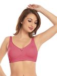 DAISY DEE Women's Poly Cotton Moulded Cup Full Coverage Wire-Free Brassiere Seamless T-Shirt Bra (Dusty Rose_Size-34C) - NDLGHT