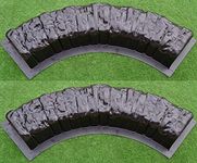 Betonex 2 pcs Round Edge Stone Concrete MOLDS Log Edging Border Mould ABS Plastic #BR11