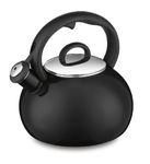 CUISINART CTK-EOS17BK Aura Enamel-on-Steel Stovetop Teakettle, Black, 2-Quart