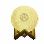 3D Moon Quran Speaker Light, Quran Portable Wireless Bluetooth Speaker Touch Lamp, Colorful Remote Control Small Moonlight LED Light Gifts