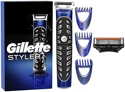 Gillette Regolabarba Uomo, Rifinitore Barba e Corpo, ideale per la Depilazione Uomo, 1 Lametta Barba con 4 Lame Inclusa, con 3 Regolatori di Lunghezza Ideali per Rifiniture di Precisione