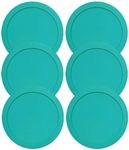 Lids for Pyrex and Anchor Round Glass Containers (4-Cups, Green-6PK)