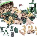 3 otters 120PCS Army Men Military Set, Army Men Toy Soldiers Military Figures and Accessories with Vehicles Aircrafts Assault Boats