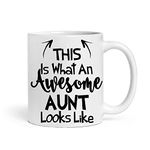 Misaavi This is What an Awesome Aunt Looks Like, Choose Your Favorite from List, Best Coffee Mug Gift Idea 11oz/325ml Ceramic Coffee/Tea/Milk Mug. (Aunt)