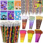 JOYIN 72 Pcs Halloween Assorted Stationery Set, 24 Packs Halloween Theme Pencils, Rulers and Notepads Party Favor Set for Kids Halloween Classroom Favors, Gift Prizes, Trick or Treat Goodie Bag Filler