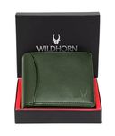 WildHorn RFID Protected Leather Wallet for Men, Green