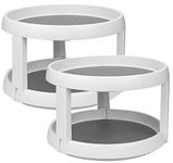 Lawei 2 Pack 10 Inch Plastic Lazy Susans Turntable - 2 Tier Lazy Susan Organizer Kitchen Storage Turntable for Spices, Condiments, Baking