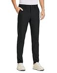 CRZ YOGA Men's All Day Comfy Golf Pants - 30" Quick Dry Lightweight Work Casual Trousers with Pockets Black 32W x 30L