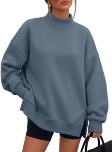 Trendy Queen Women’s Mock Neck Oversized Sweatshirts Fleece Pullover