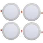 D'Mak Aluminium 22 Watts Round 3 In 1 Led Conceal Panel Light For Pop & False Ceiling - White, Warm White, Natural White (Pack Of 4)