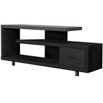 Monarch Specialties I 2575 Tv Stand, 60 Inch, Console, Media Entertainment Center, Storage Cabinet, Living Room, Bedroom, Laminate, Black, Grey, Contemporary