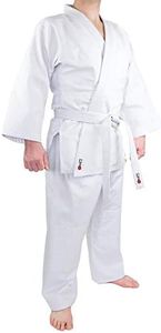 MACS Judo Single Weave Gi Kids Adults Unisex Uniform with Belt Sz 000 to 8 (White, 1 (58'' to 63''))