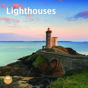 2025 Lighthouses Monthly Wall Calendar by Bright Day, 12 x 12 Inch Beautiful Landscape Photography Gift