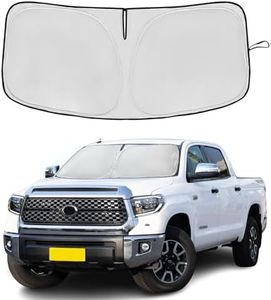 Windshield Sun Shade for Toyota Tundra 2022-2024 Double Layer 240T Front Window Shade Custom Fit Sun Visor Foldable Shade Blocks UV Rays Summer Must Have Car Accessories(Tundra 2022-2024)