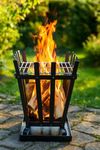 Chilz Square Bonfire Pit/Camp Warmer for Camping with Steel Tray,Outdoor Campfire Stand 30 * 30 * 42 centimetres Height and 10kg Weight Approx