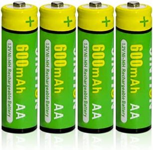 Rechargeable AA Batteries Double A NiMh AA 600mAh 1.2V AA Solar Battery Replace for Solar Garden Lights String Lights Solar Lanterns Replacement(4 Pack)