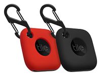 Geiomoo Silicone Case for Tile Mate 2024, Tile Mate 2022, Soft Scratch Resistant Cover with Carabiner (2 Pack Black+Red)