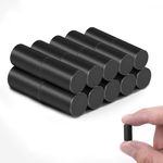 20PCS Black Fridge Magnets,Cylindrical Magnetic Rods,Strong Rare Earth Magnets,Magnetic Pins for Multi-Use Science Refrigerator DIY Craft Whiteboard Kitchen Office, Locker Accessories (0.3inDx0.59inH)