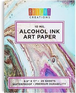 Bright Creations Alcohol Ink Paper Pad - 8.5 x 11 Inches White, for Art Painting & Crafts - Pack of 25 - Alcohol Inks