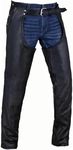 Motorcycle Leather Chaps for Men, Biker Riding Cowboy Chaps, Black Multi-Pocket Split Soft Leather Pants W/Zipout liner (2XL)