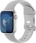 Aegce Silicone Sport Band Compatible with Apple Watch 41mm 40mm 38mm for Women Men, Soft Strap Replacement Wristband for iWatch Series Ultra SE 9 8 7 6 5 4 3 2 1, Light Gray S/M