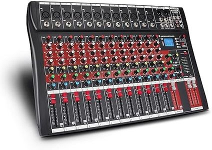 Fuluode CT120 12-channel mixer audio,Console with Bluetooth USB,audio mixer with effects, dj mixer,dj equipment for Computer Recording Input, 48V Power,RCA Input/Output for Professional and Beginners