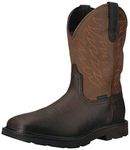 ARIAT Men’s Groundbreaker Wide Square Toe Waterproof Work Boots – Leather Boot, Dark Brown, 10.5 Wide