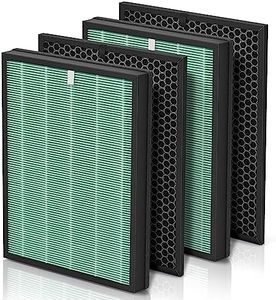 BioGS 2.0 Filters Replacement Kit Compatible with Rabbit Air Biogs Filter Replacement SPA-550A and SPA-625A, Air Clenaer to Remove Odor for Home and Large Room, 2x H13 True HEPA and 2x Carbon