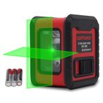 OXFORD® OLL 002 2-Line Green Laser Level, IP54 Dustproof & Shockproof, 98ft Range, ±2mm Accuracy, Versatile Magnetic Holder, Powered by 3 AAA Batteries,Oxford 2 Cross Line Level, | Accuracy ±2mm/5m