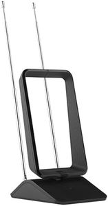 One For All Amplified Indoor Digital TV Aerial - Ready to Receive Freeview and Analogue TV Signals Within a Range of 15 Miles – Full HD Ready - HDTV Antenna – UHF/VHF – Black - SV9460