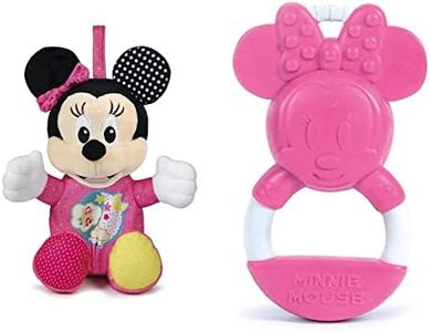 Clementoni- Baby Minnie Lightin Plush Peluche, Multicolore, 17207 & 17342 Disney Baby Minnie Anello Mordicchioso Gioco Dentizione E Massaggia Gengive Per Neonati, Bambina 0 18 Mesi
