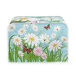 Eheartsgir Daisy Butterfly Toaster Cover Bread Maker Stain Resistan Cover Kitchen Small Appliance Cover Dust and Fingerprint Protection