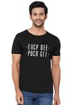 Wear Your Opinion Men's Cotton Half Sleeve Graphic Printed T-Shirt(Design: POCR Fuck Off, Large, Black)