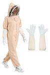 ACLUYSKA Beekeeping Suit, Sting Proof Bee Suit for Men Women, Polycotton Beekeeper Suit with Ventilated Hood & Gloves, Breathable Bee Outfit for Backyard Beekeeping UK(M)