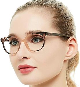 OCCI CHIARI Women Stylish Round Reading Glasses for Reader 1.0 1.25 1.5 1.75 2.0 2.5 3.0 3.5 4.0 5.0 6.0 (Brown, 125)