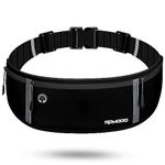 RDMODO Running Belt for Men, Fanny Pack for Women, Waterproof Phone Holder for Running Workout Plus Size Adjustable Running Waist Belt Bag for iPhone 15 14 13 12 Pro Max Samsung Galaxy Note Pure Black