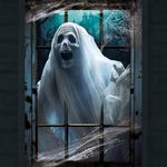 CCINEE Haloween Window Poster Backdrop Cover Ghost Window Banner Decoration for Halloween Party Home Decoration Photo Props