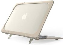 ProCase for MacBook Air 13 Inch Case 2020 2019 2018 Release A2337 M1 A2179 A1932, Heavy Duty Hard Shell Protective Cover with Fold Kickstand for MacBook Air 13 -Khaki